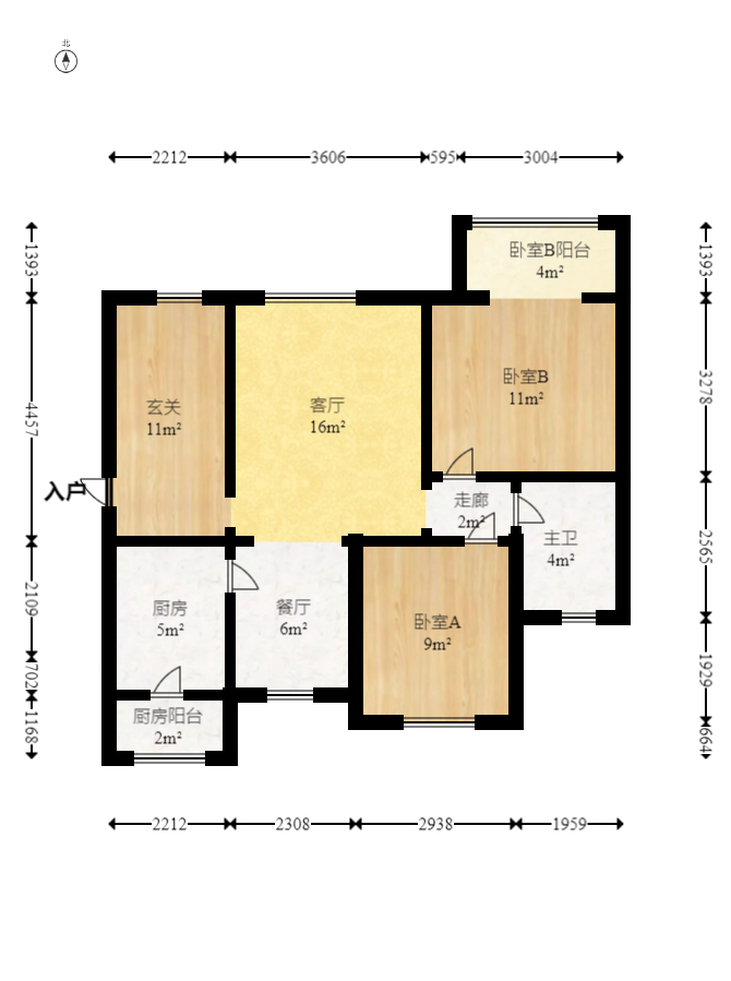湘江雅頌居  3室2廳1衛(wèi)    101.88萬室內(nèi)圖1
