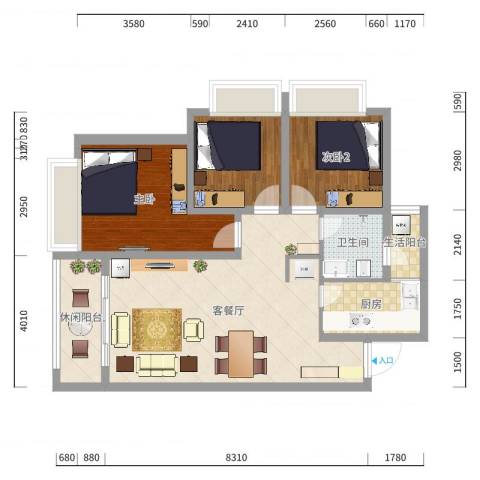 亿都新天地  3室2厅1卫   42.00万