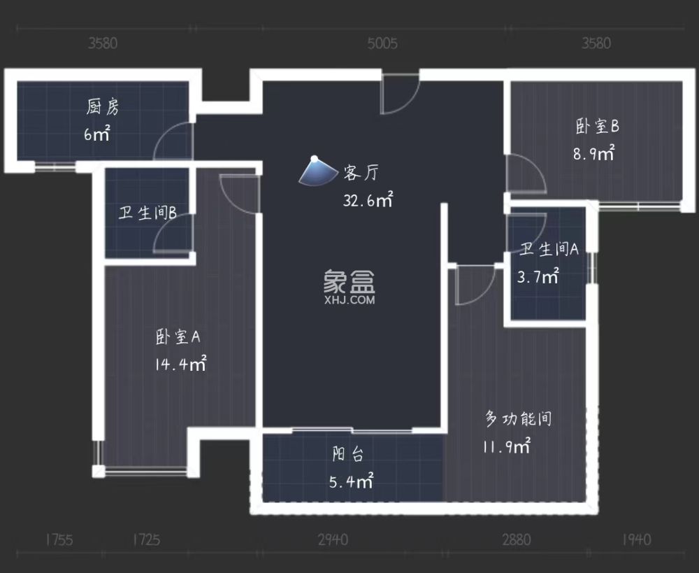 中建江湾壹号  3室2厅2卫    68.0万