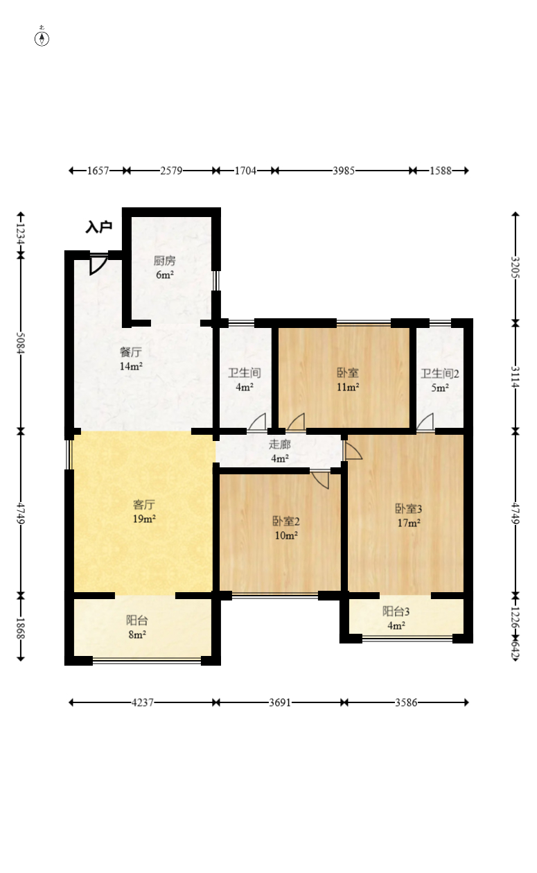 中交中央公园D4区  3室2厅2卫   146.80万室内图1