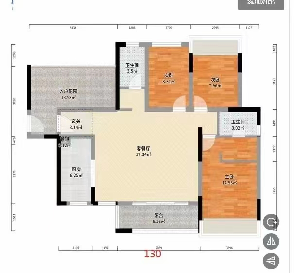 城市公园  4室2厅2卫   78.80万室内图