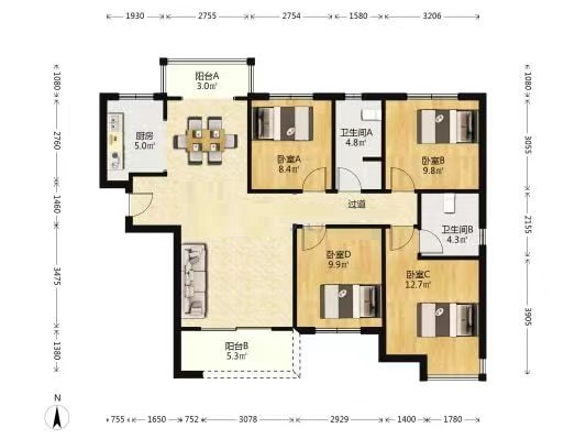 中建玥熙台  4室2厅2卫   76.80万