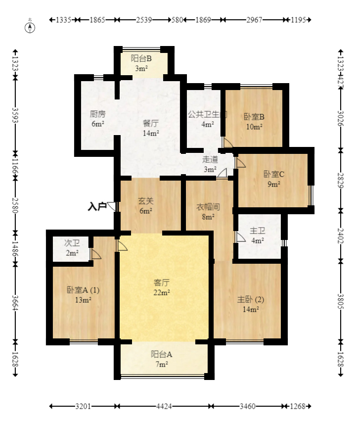 鑫苑木莲世家  4室2厅2卫   245.00万 鑫苑木莲世家  4室2厅2卫   245.00万户型图