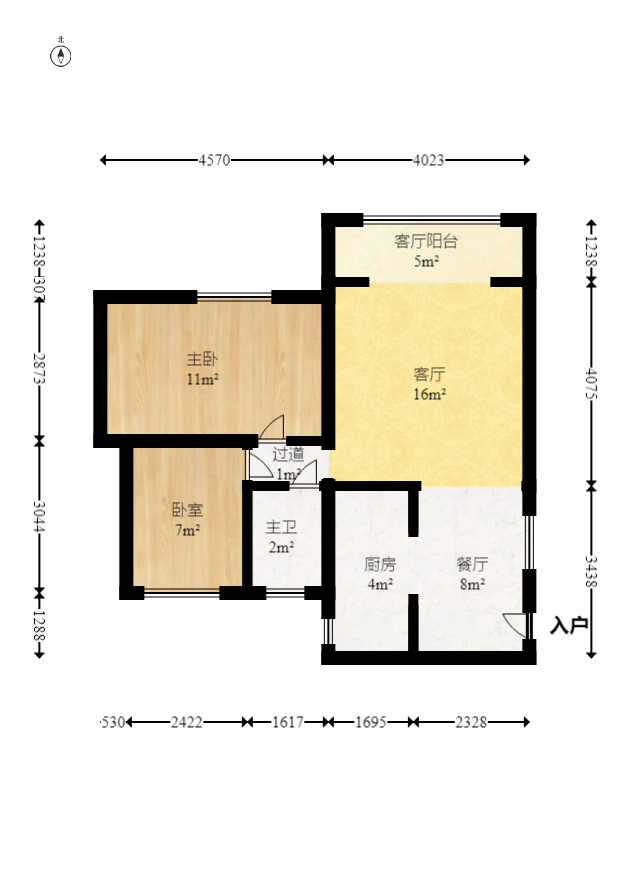 好望谷 2室2厅1卫 67.99万 好望谷 2室2厅1卫 67.99万户型图