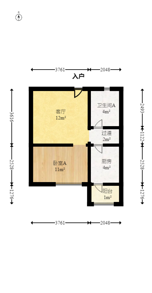 奥林匹克花园贡院二期  1室1厅1卫   36.00万室内图1