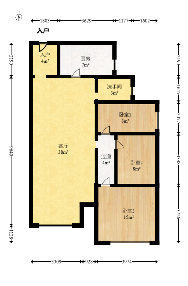 万博汇  3室2厅1卫    140.0万室内图1