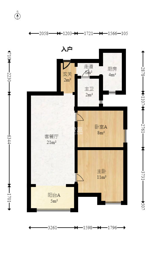 金轮星光名座  2室1厅1卫    104.96万