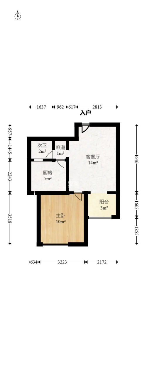 麓谷星辰  1室1厅1卫   58.00万