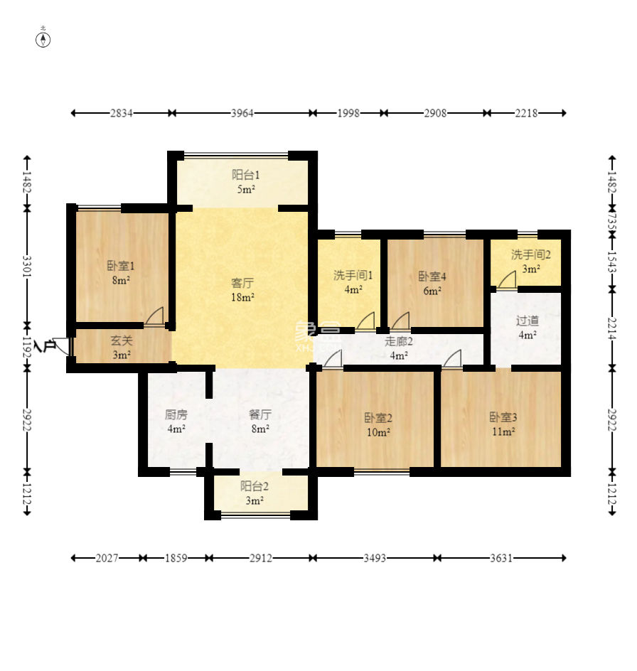 上海城小区  4室2厅1卫   103.00万