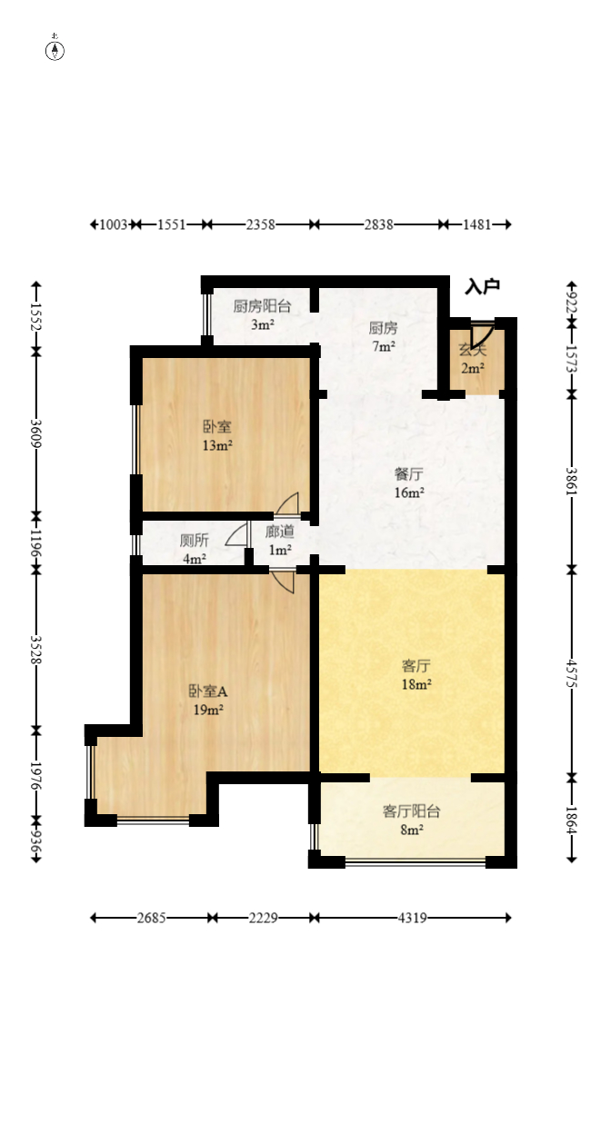 锑都家园 2室2厅1卫 45.0万 锑都家园 2室2厅1卫 45.0万户型图