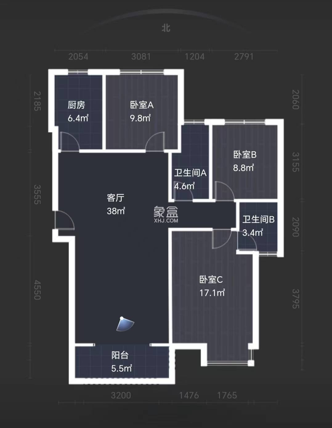 武广国际学苑  3室2厅2卫   99.80万室内图1