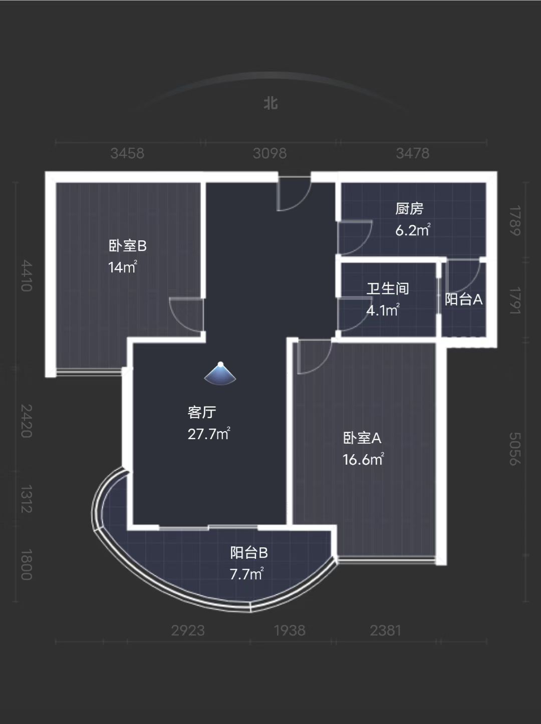 曼哈顿花园  2室2厅1卫   49.00万室内图