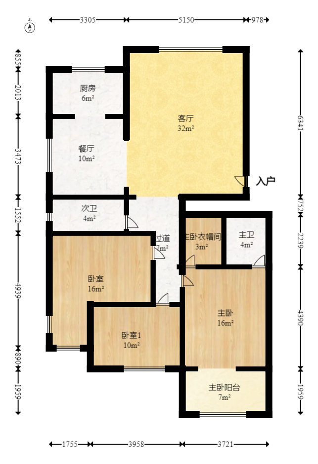 芙蓉苑  3室2厅2卫   119.80万室内图1