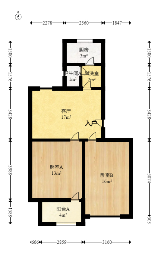 佳园星城  2室2厅1卫   38.00万室内图1