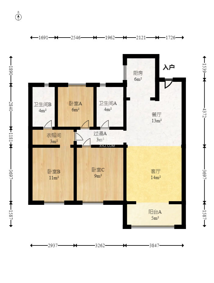 万科魅力之城观澜里  3室2厅2卫    95.0万