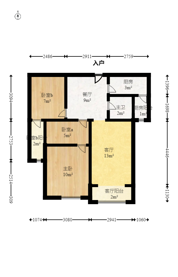 红树湾 2室1厅1卫 55.00万 红树湾 2室1厅1卫 55.00万户型图