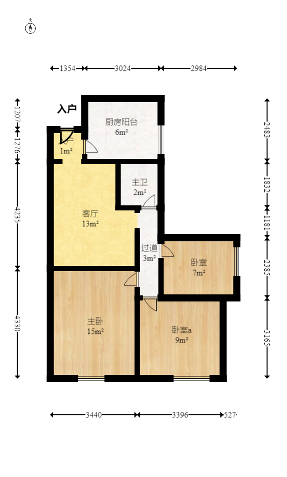山水湾  3室2厅1卫   59.00万室内图1