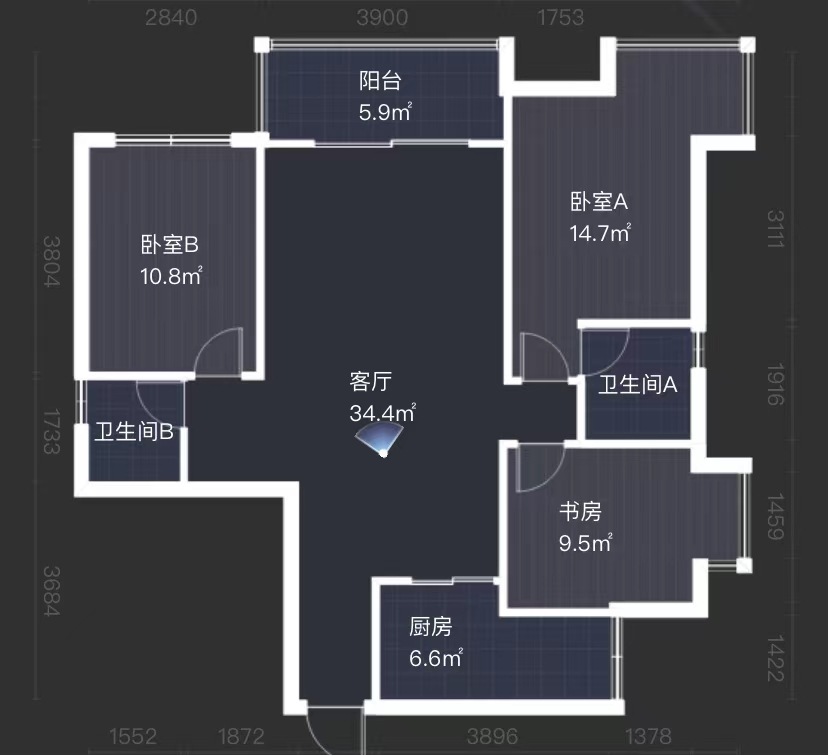 兰亭雅苑  3室2厅1卫   185.00万室内图