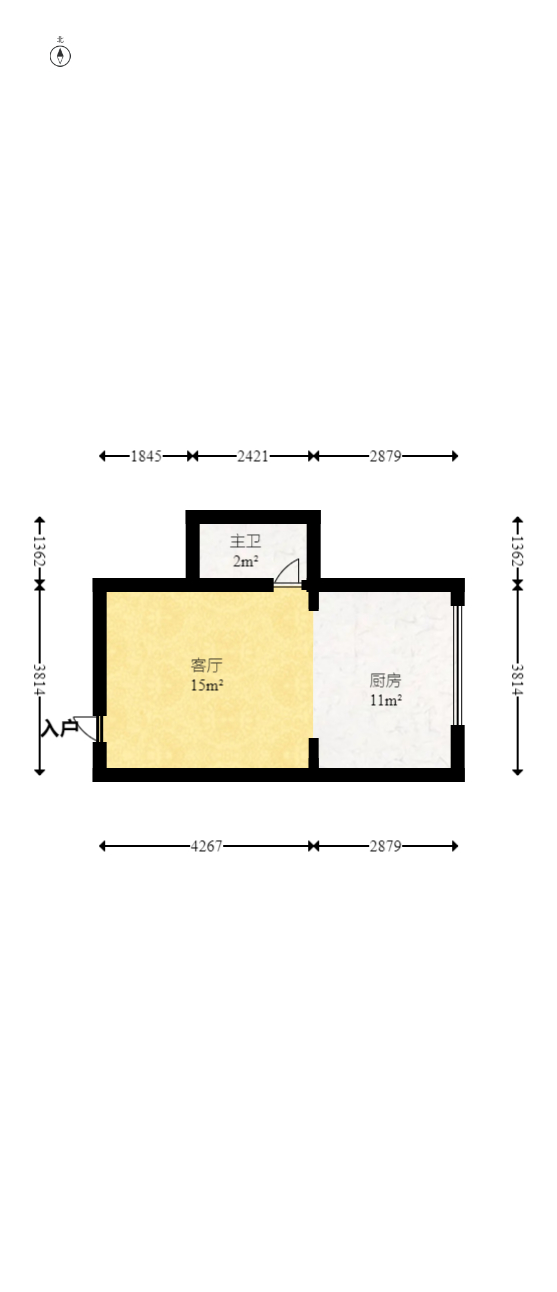 金色loft（鑫秋大厦）  2室2厅2卫   69.00万室内图1