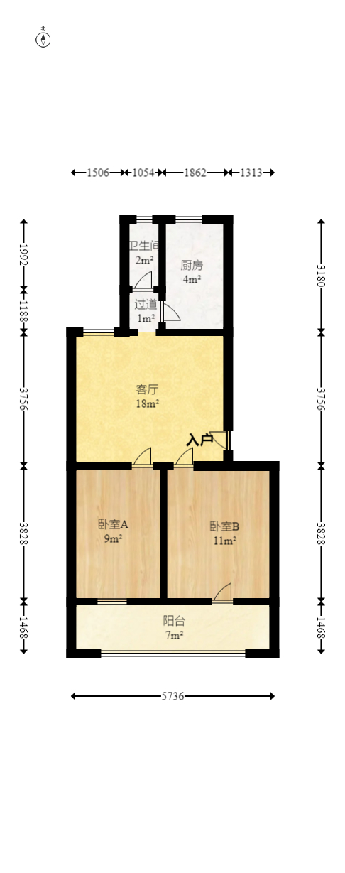 蒋家垅社区  2室1厅1卫   59.00万室内图1