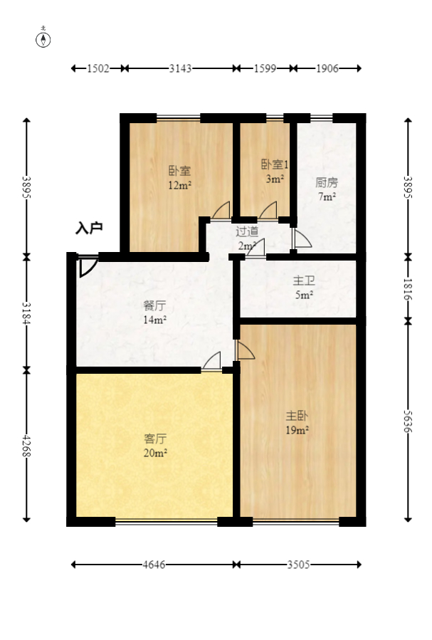 南门口晏家塘社区  3室1厅1卫   89.00万室内图1