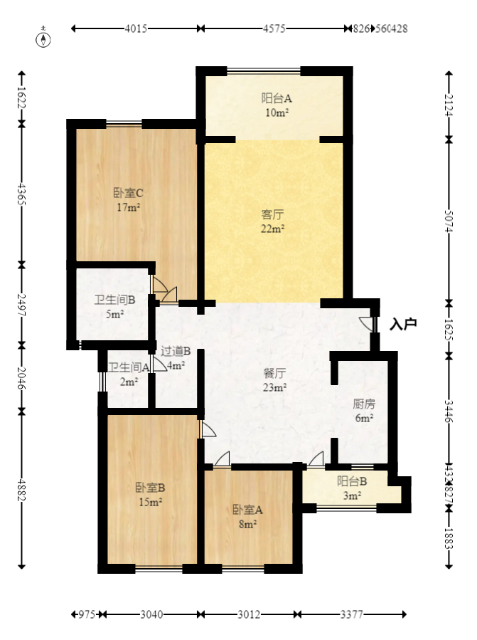 鑫远湘府华城 3室2厅2卫 129.00万 鑫远湘府华城 3室2厅2卫 129.00万户型图