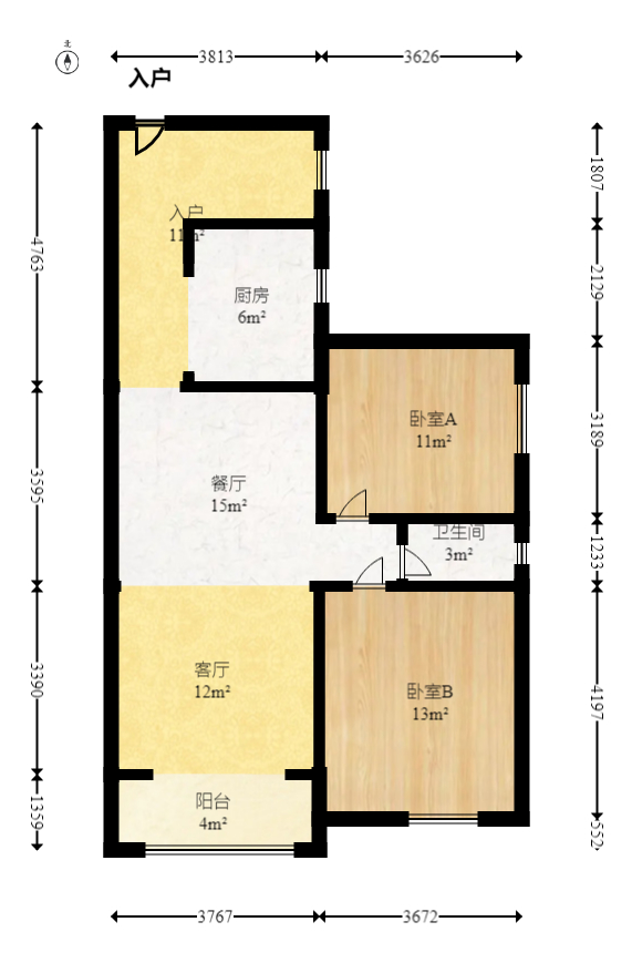 盛腾学林西岸  2室2厅1卫   74.80万室内图1