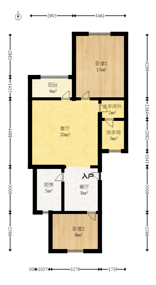 德政园  4室2厅2卫   73.80万室内图1
