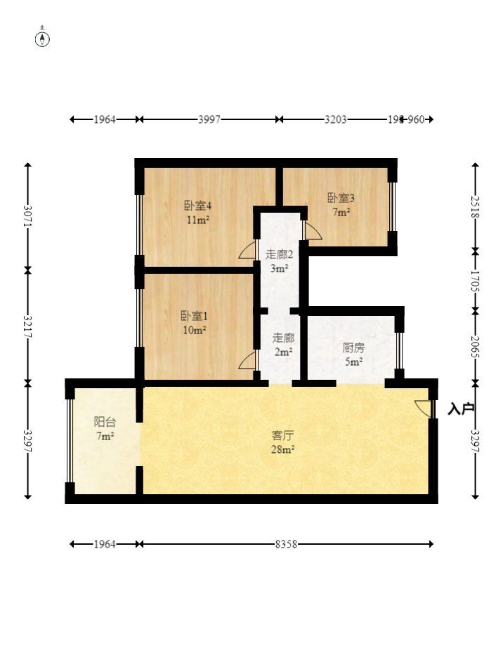 明昇壹城（明昇时代广场）一期  3室2厅1卫    155.0万室内图1