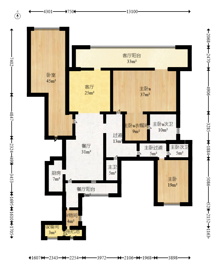 中建江山壹号  4室2厅3卫   815.00万室内图1