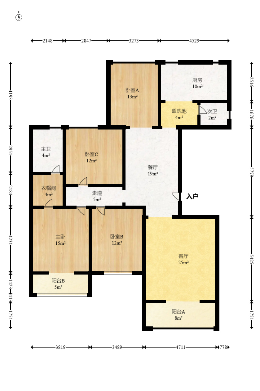 香樟鑫都  4室2厅2卫    174.0万室内图1