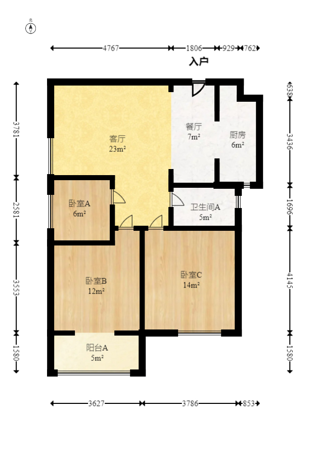 尊邸华庭  3室2厅1卫    63.0万室内图1