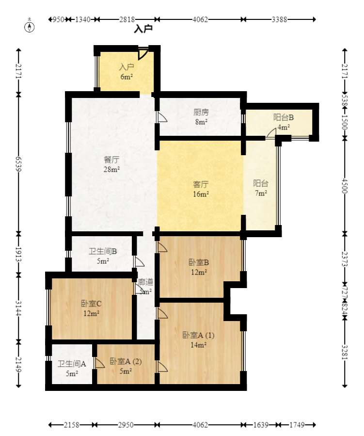 达美D6区  4室2厅2卫   179.50万室内图1