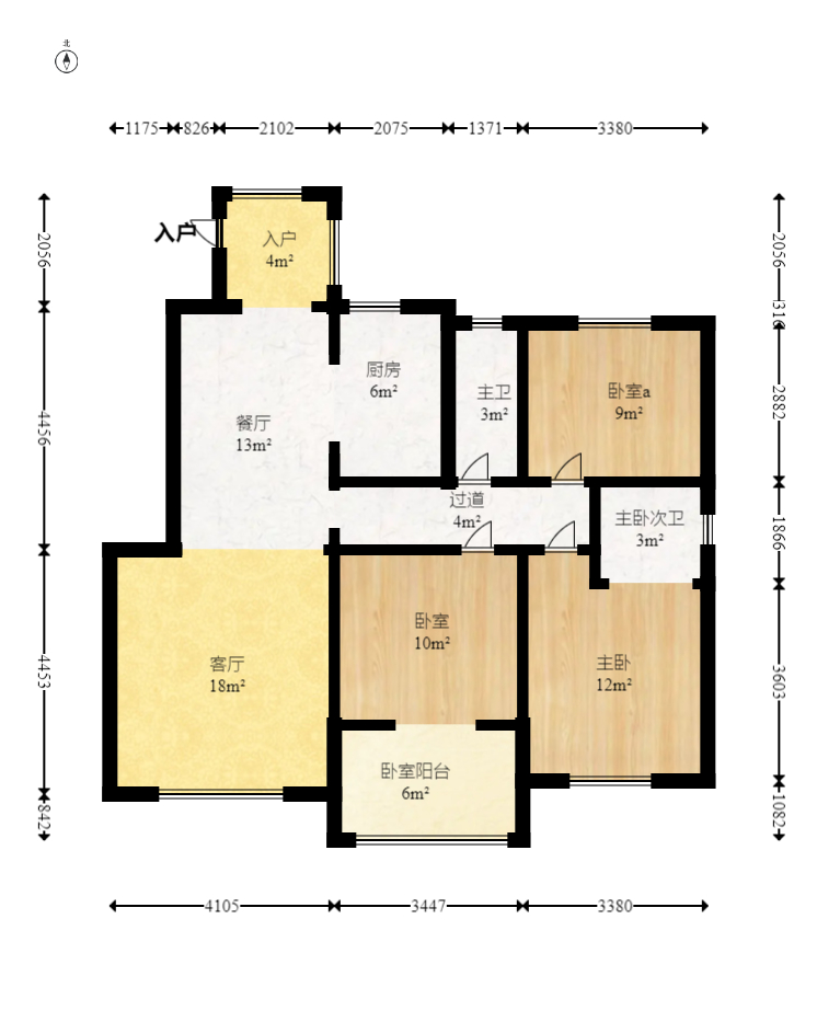 世景华庭  3室2厅2卫   91.60万室内图1