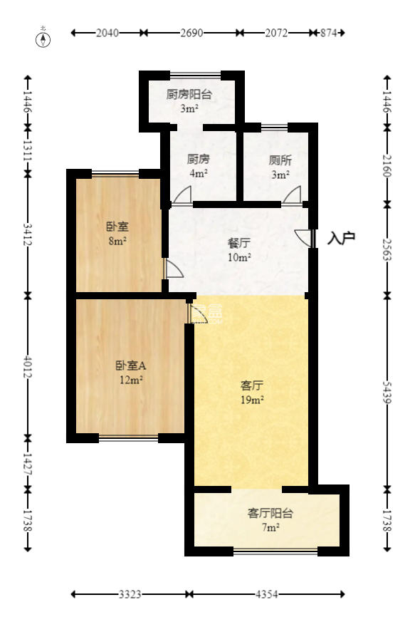 江滨家园  2室2厅1卫    67.97万室内图1