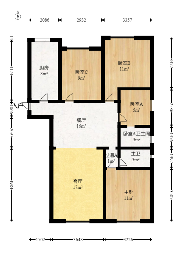龍湖湘風(fēng)原著（龍湖湘風(fēng)星城）  4室2廳2衛(wèi)    120.0萬室內(nèi)圖1