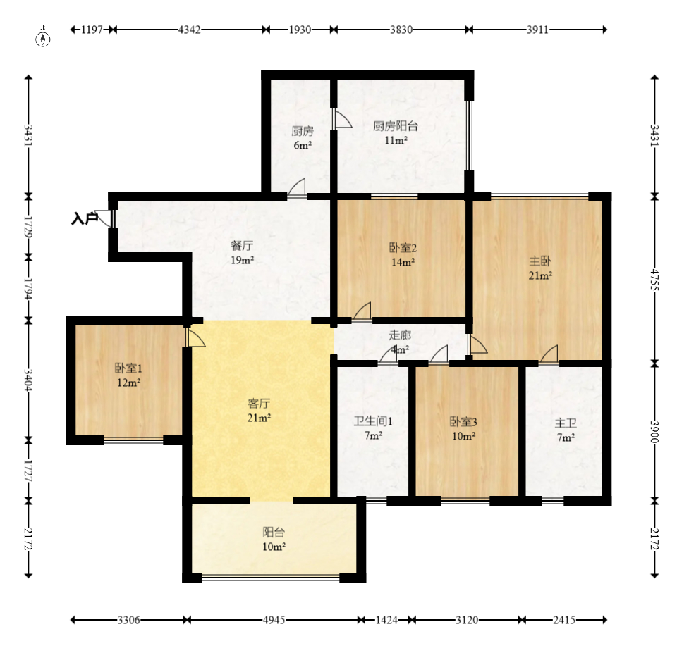 碧桂园威尼斯城 4室2厅2卫 131.00万 碧桂园威尼斯城 4室2厅2卫 131.00万户型图