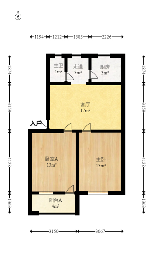 汽制宿舍  2室2厅1卫   33.70万室内图1