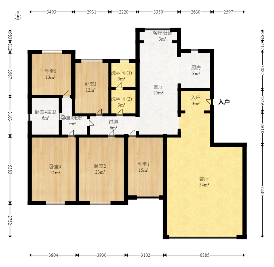 名都花园  3室2厅2卫    148.0万室内图1