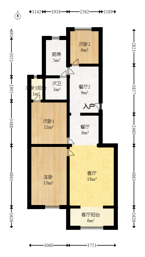 金色山庄  3室2厅1卫   99.80万室内图1