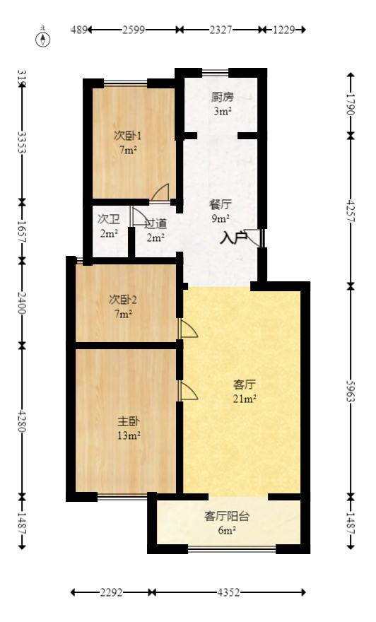 天峰名苑  3室2厅1卫   100.00万室内图1