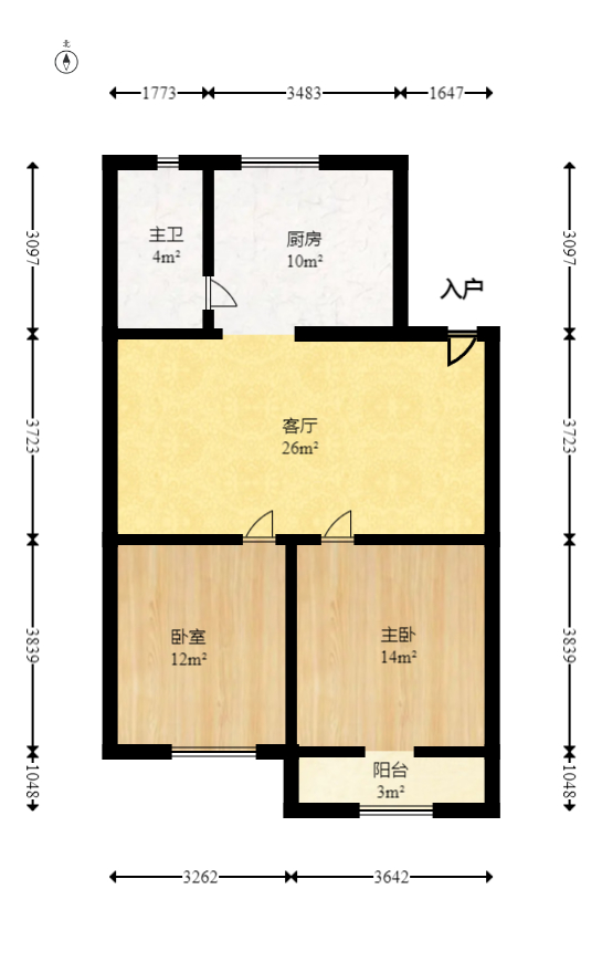 向韶村  2室2厅1卫   56.00万室内图1