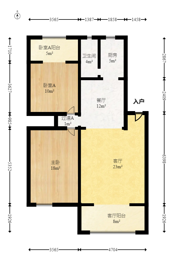 水木兰庭  2室2厅1卫   61.00万室内图1