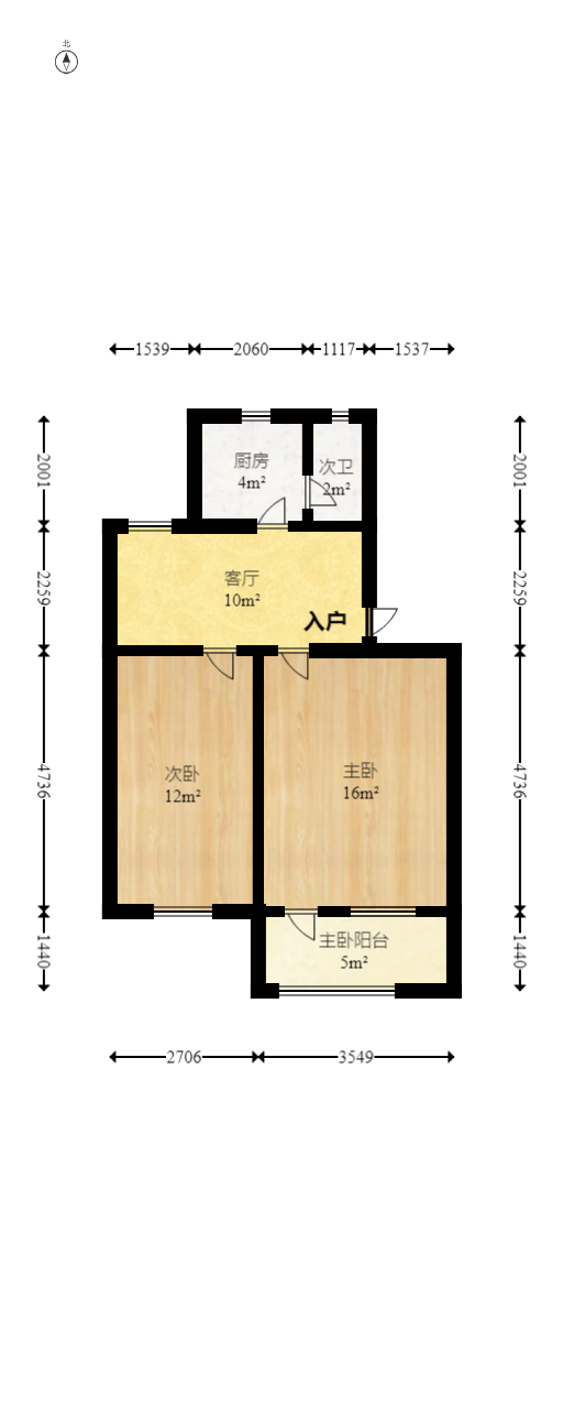 岳银小区（一二三五村）  2室1厅1卫   46.50万室内图1
