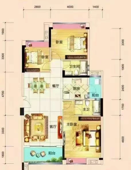 奥园养生城  3室2厅2卫   85.00万