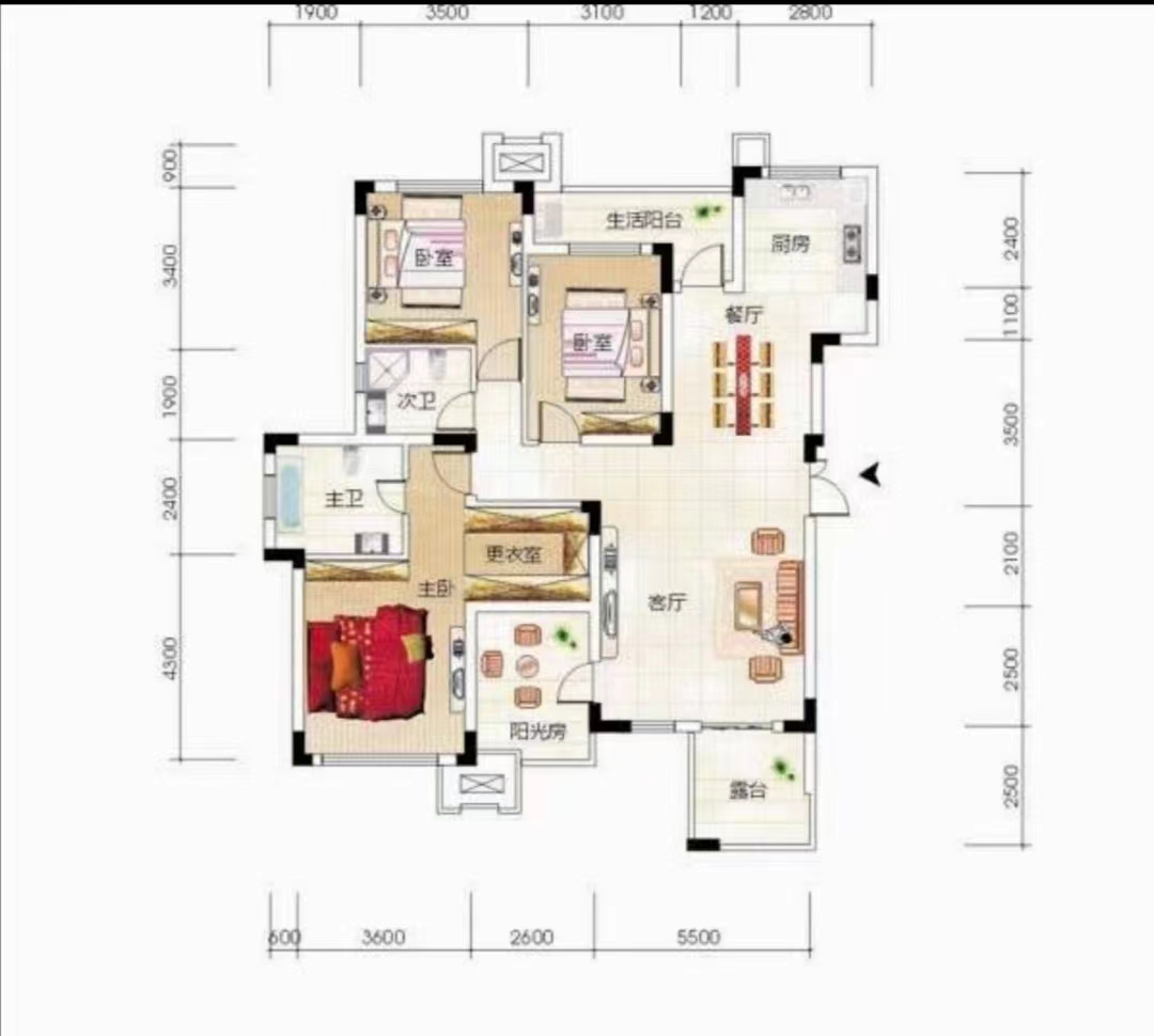 湘银星城  4室2厅2卫   105.00万 湘银星城  4室2厅2卫   105.00万室内图