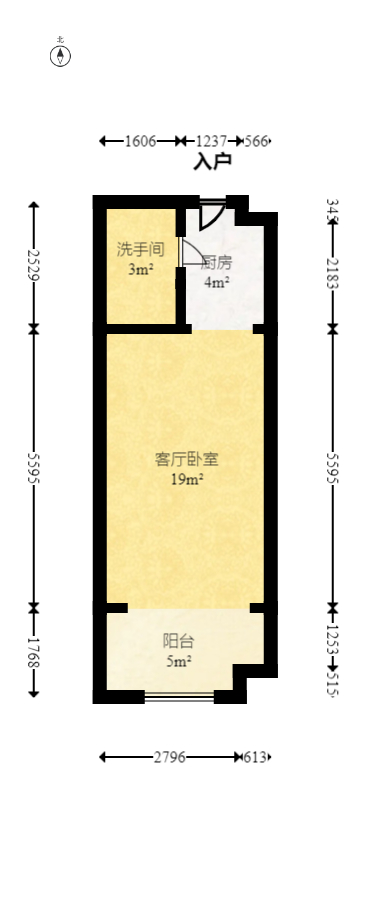 梅溪国际公寓（步步高新天地）  1室1厅1卫   47.00万室内图1