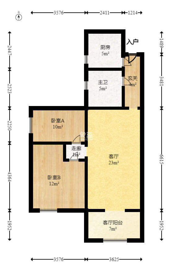 保利花园  2室2厅2卫   100.00万