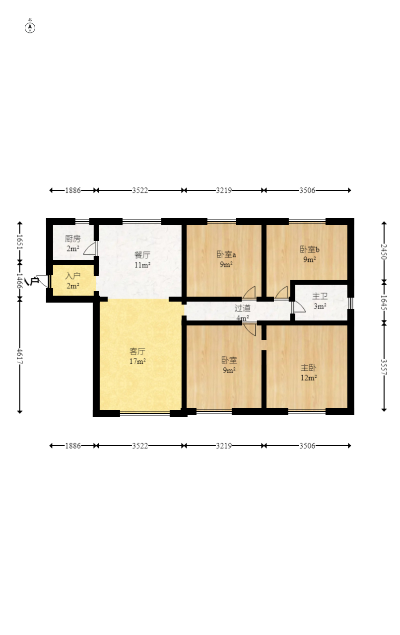 月亮湾草莓街区一、二期 4室2厅1卫 79.80万 月亮湾草莓街区一、二期 4室2厅1卫 79.80万户型图