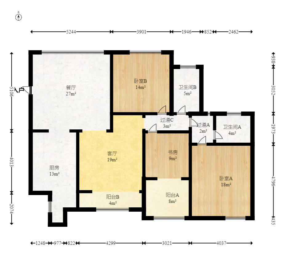 长房南屏锦源  3室2厅2卫   130.00万室内图1
